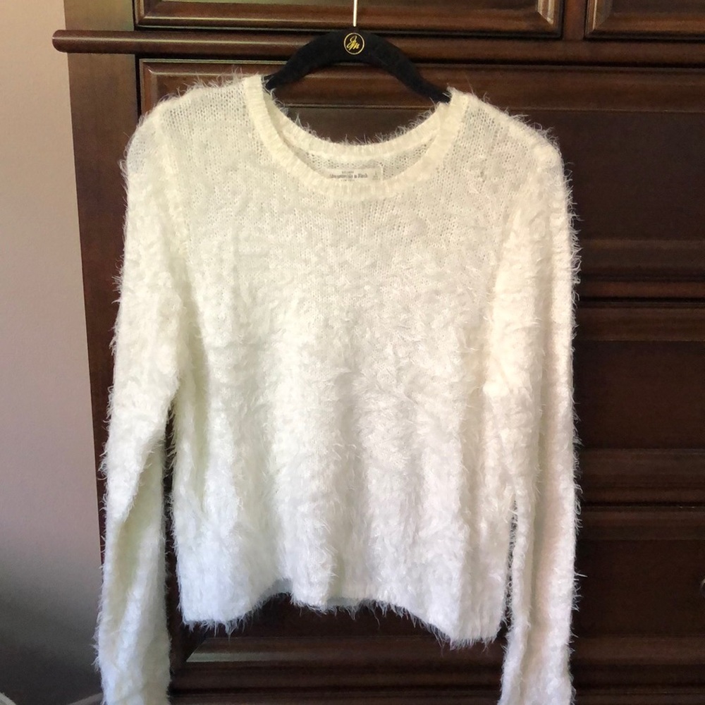 Super cute fuzzy white sweater!